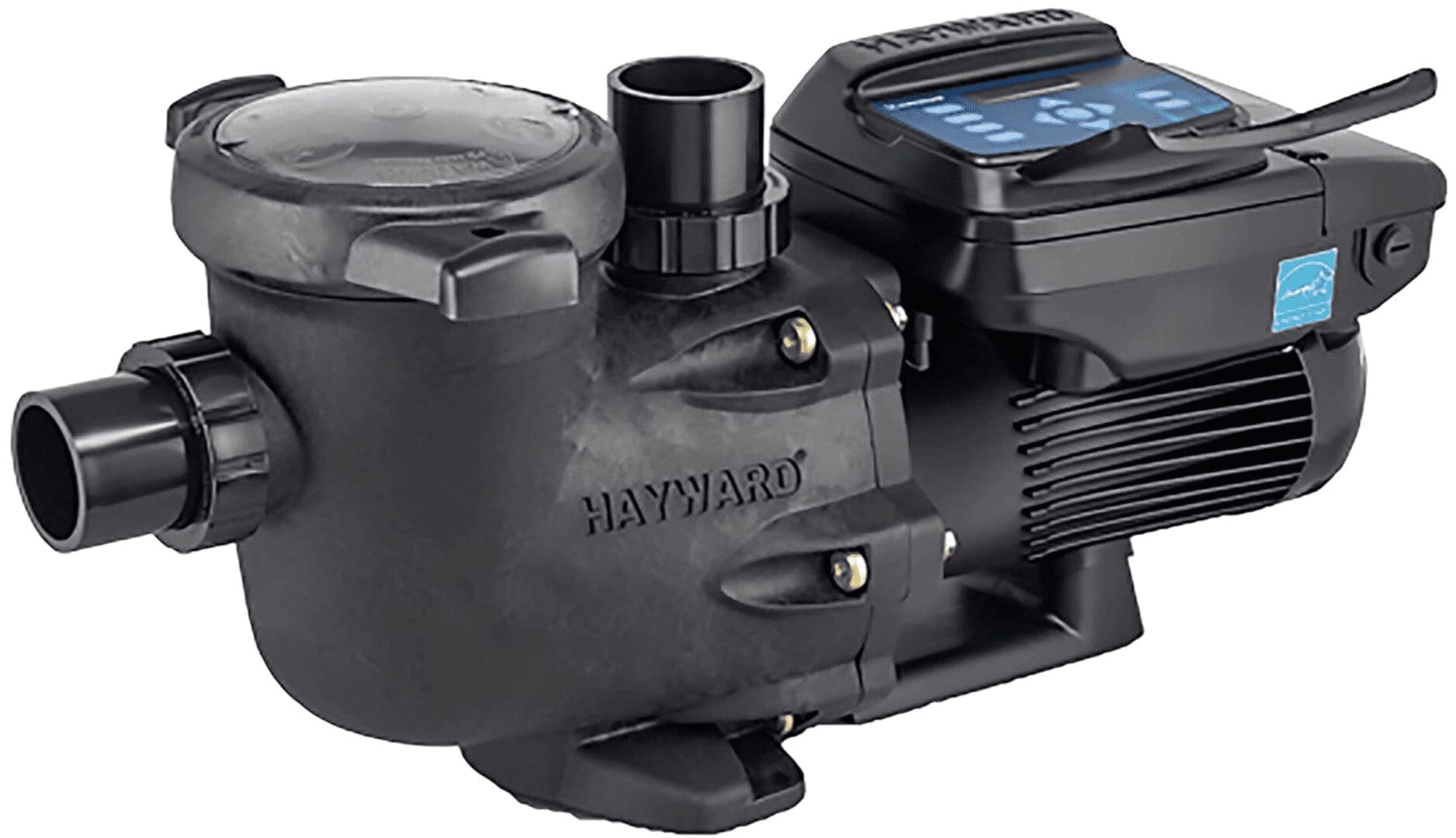 Angled front view of Hayward pump